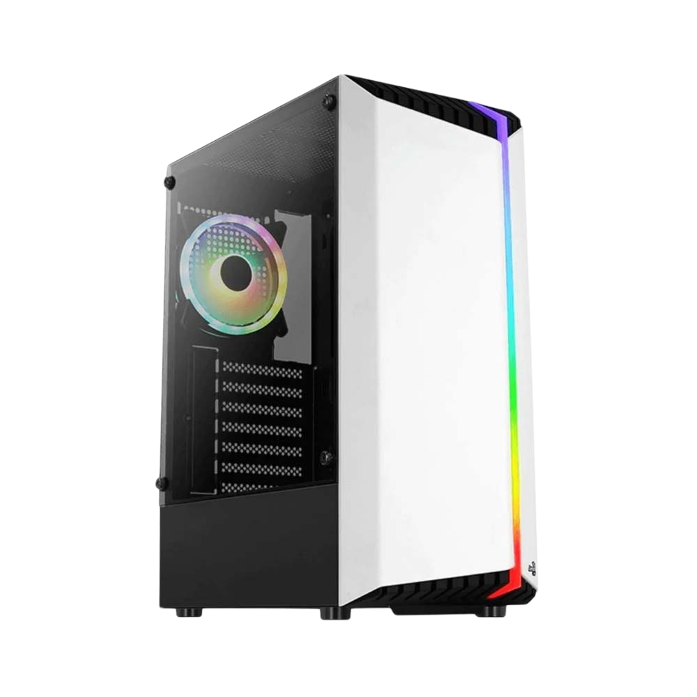Aerocool Bionic RGB Mid Tower Glass Edition Gaming Case - White