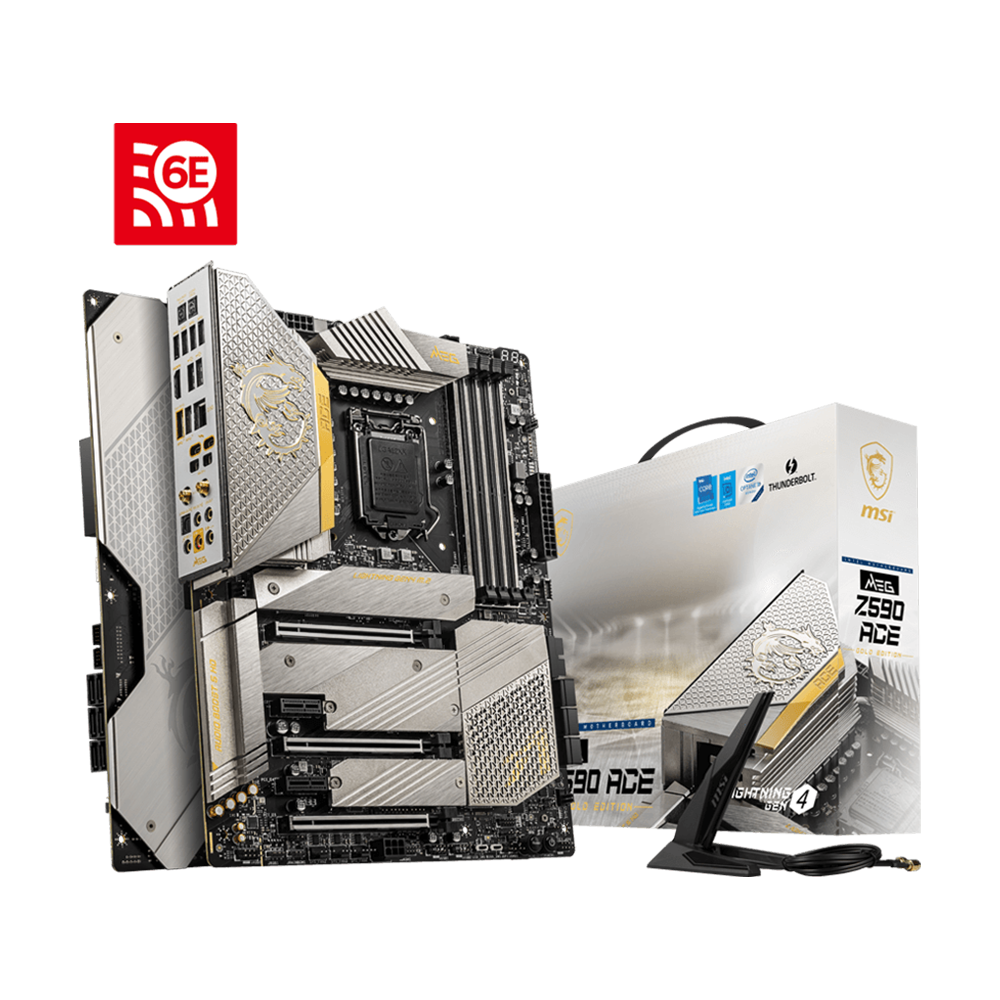 MSI MEG Z590 ACE GOLD EDITION DDR4 ATX Motherboard - White
