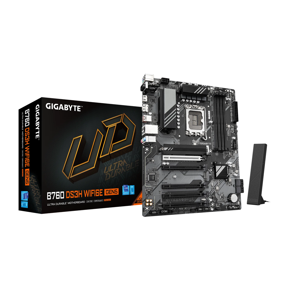 GIGBAYTE B760 DS3H WIFI6E GEN5 DDR5 Gaming Motherboard - Black