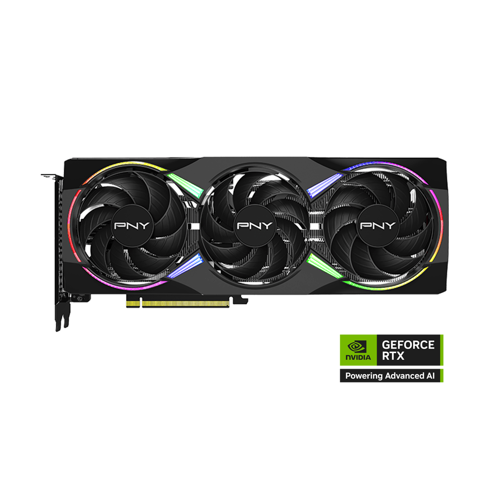 PNY Nvidia GeForce RTX 5060Ti 16GB ARGB Overclocked Triple Fan Graphics Card - Black