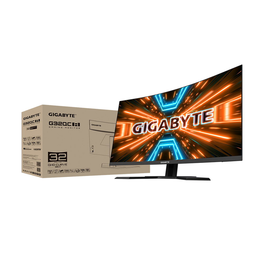 GIGABYTE G32QC 31.5 Inch QHD 165Hz Curved Gaming Monitor - Black