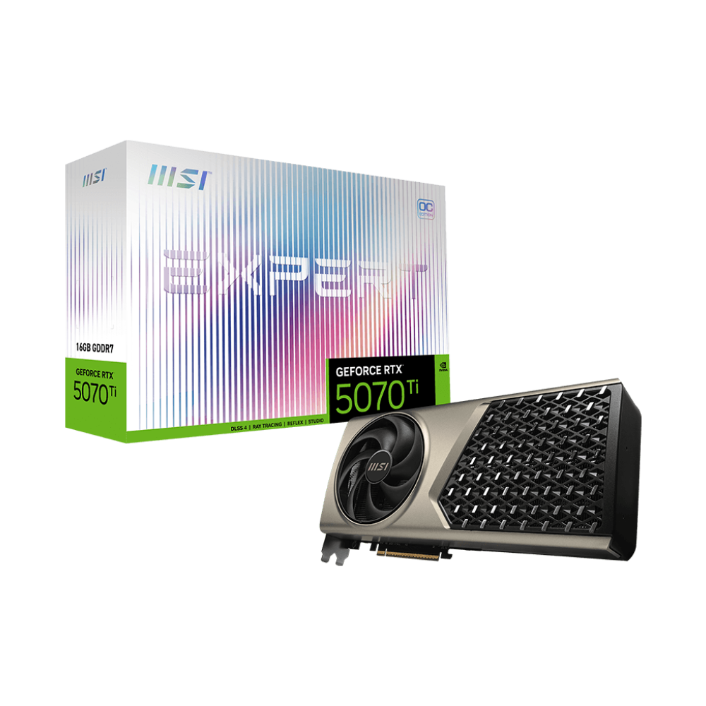 MSI NVIDIA GeForce RTX 5070 Ti 16GB EXPERT OC Graphics Card - Silver