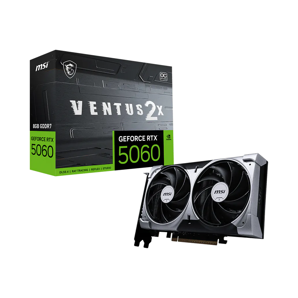 MSI VENTUS 2X GeForce RTX 5060 8GB OC Graphic Card - Black