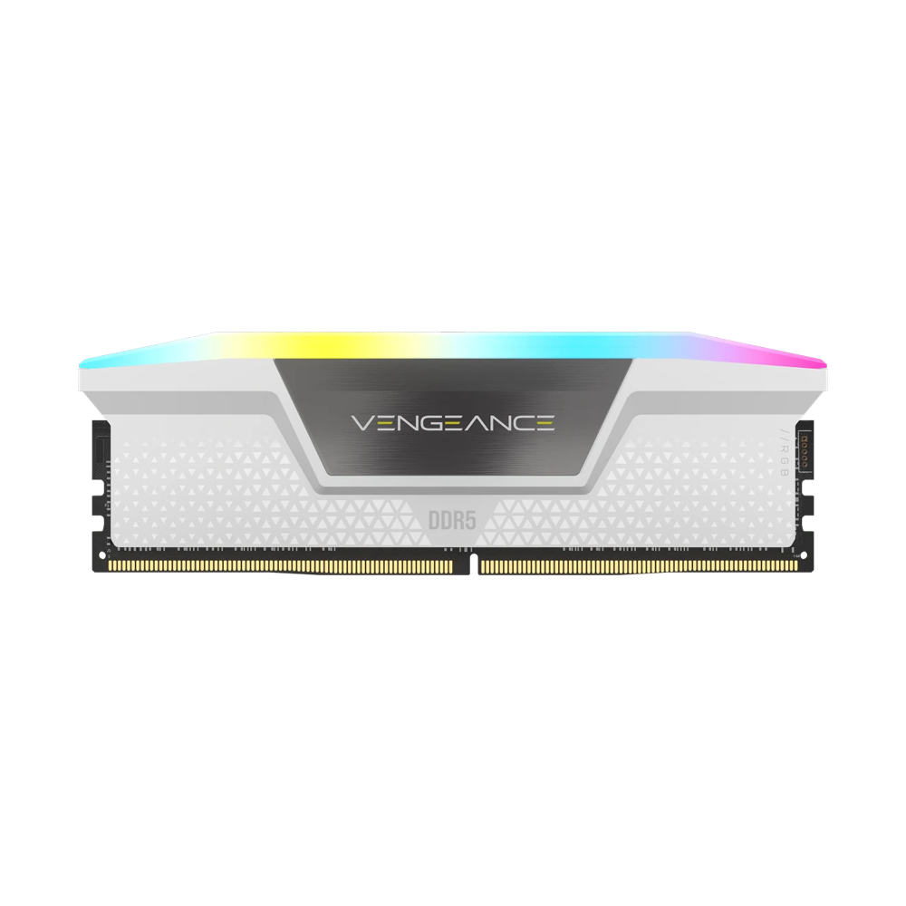 CORSAIR VENGEANCE RGB 32GB (2x16GB) DDR5 DRAM 6400MT/s CL36 Memory Kit — White