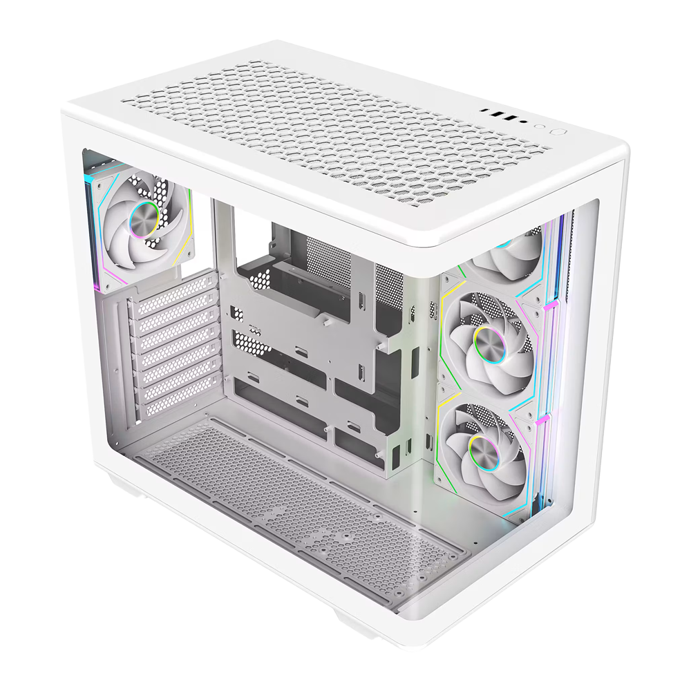 Cooler Master Elite 600 With Pre-installed 4 Fans ATX Case - White