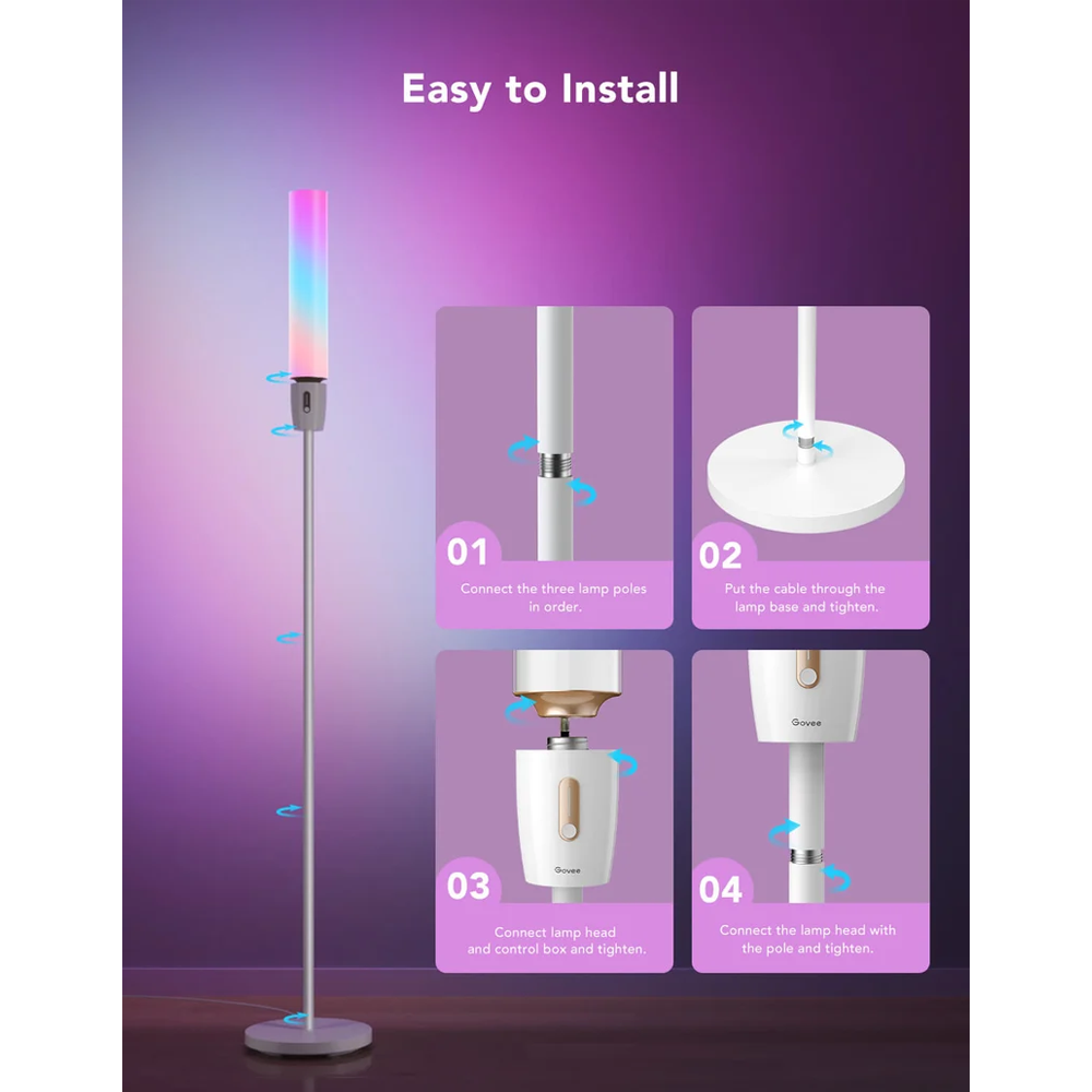 Govee RGBICWW Cylinder Floor Lamp - H6078
