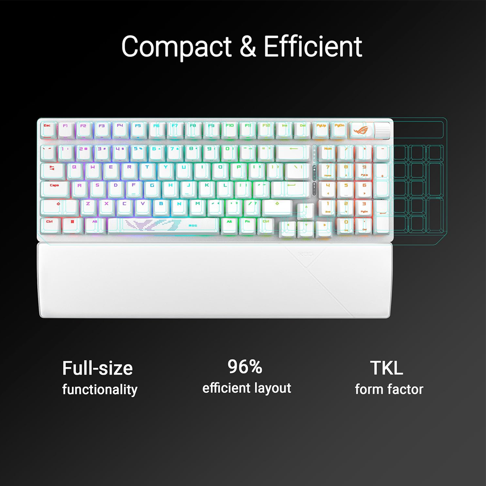 ASUS ROG STRIX SCOPE II RGB Wireless Mechanical Gaming Keyboard Arabic - White
