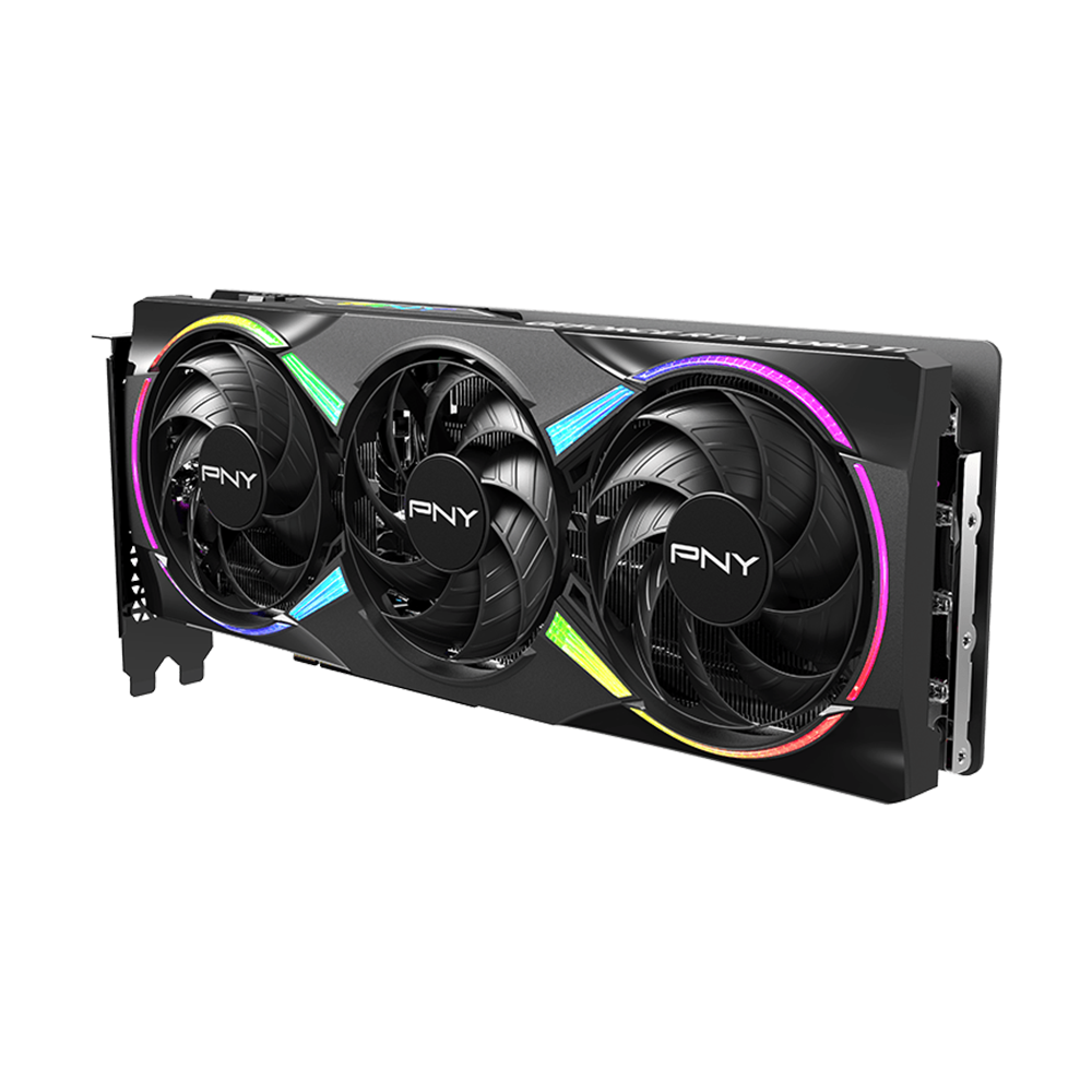 PNY Nvidia GeForce RTX 5060Ti 16GB ARGB Overclocked Triple Fan Graphics Card - Black