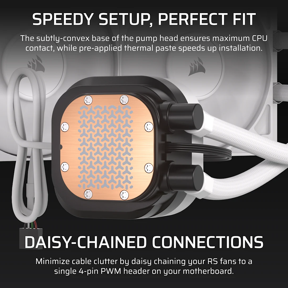 CORSAIR NAUTILUS 360 RS LCD Liquid CPU Cooler - White