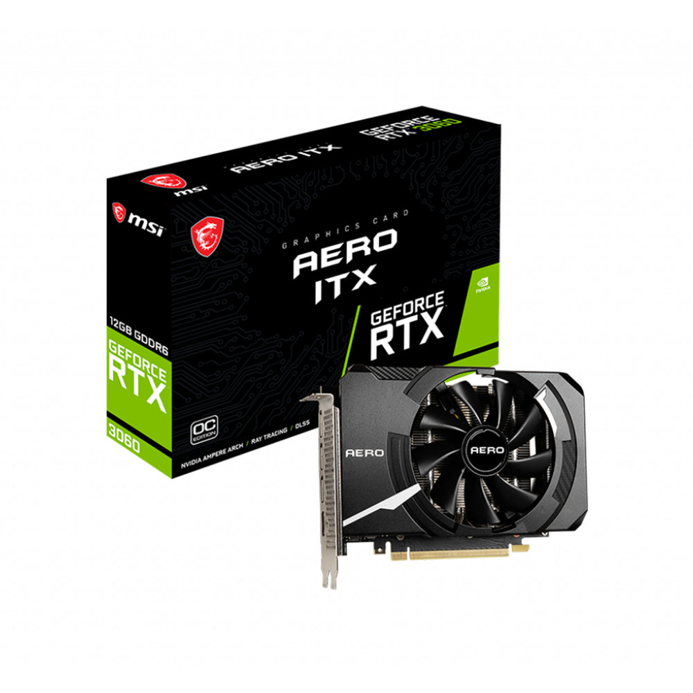 MSI Nvidia GeForce RTX 3060 AERO ITX 12GB OC Graphics Card - Black