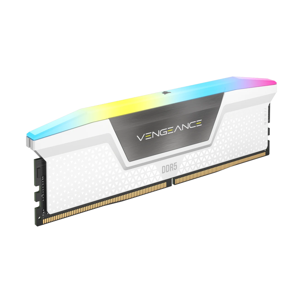 CORSAIR VENGEANCE RGB 32GB (2x16GB) DDR5 DRAM 6400MT/s CL36 Memory Kit — White