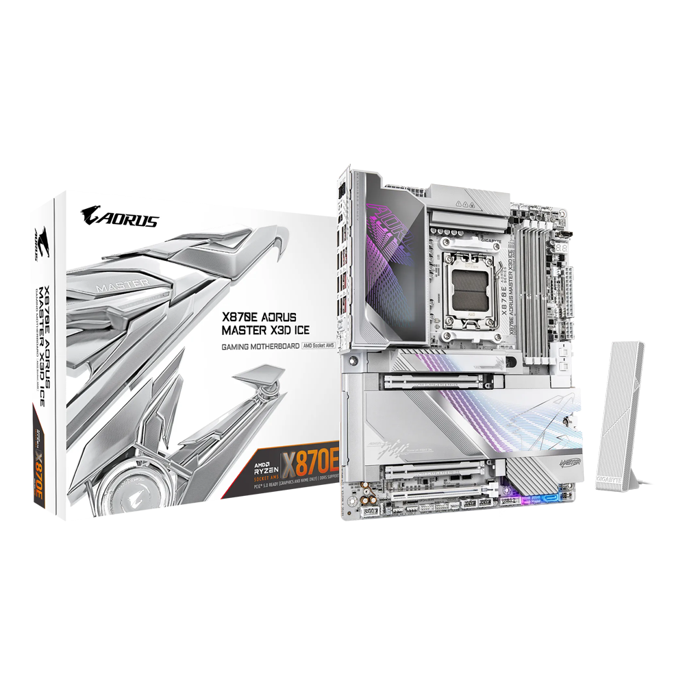 GIGABYTE X870E AORUS MASTER X3D ICE Motherboard - White
