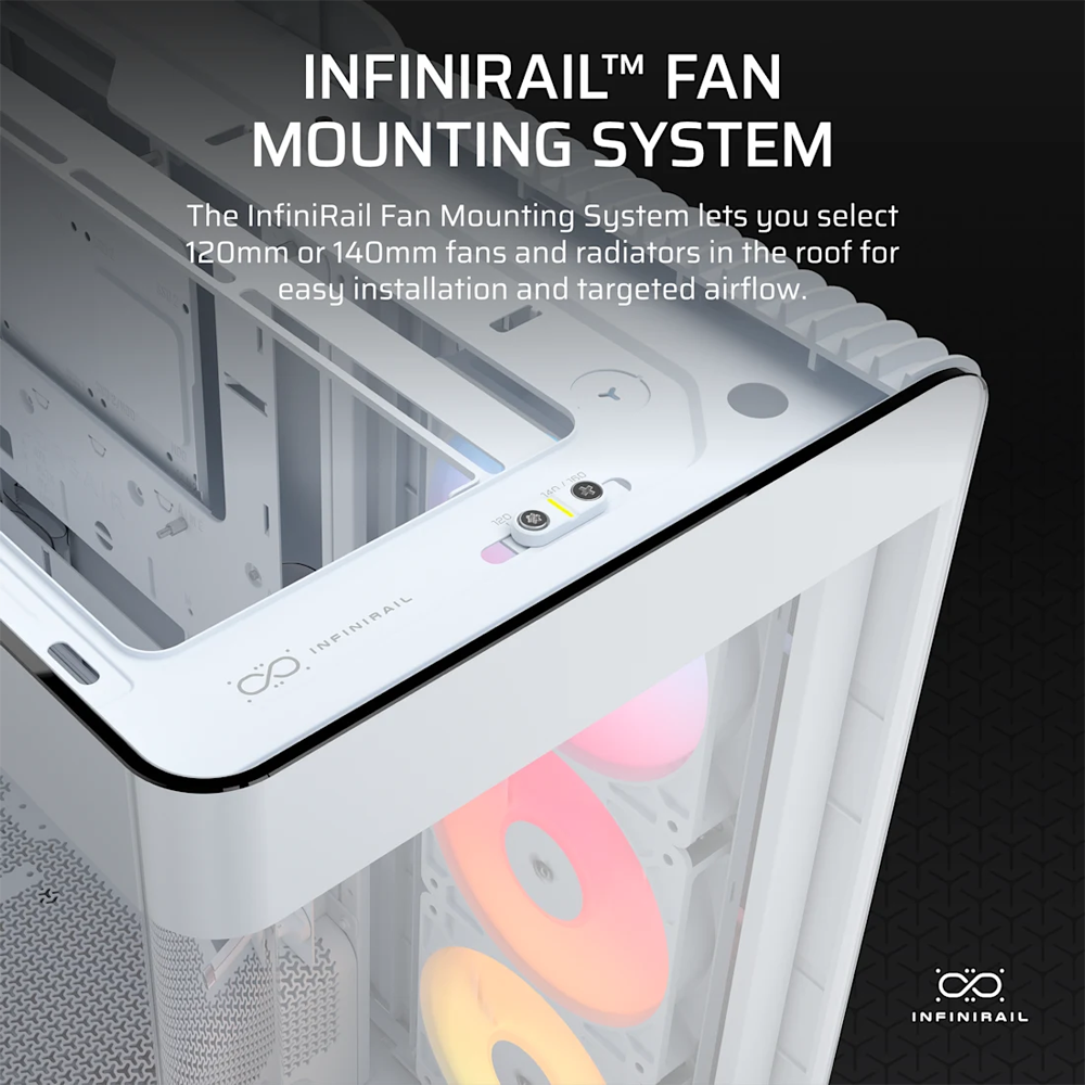 CORSAIR FRAME 4500X RS-R ARGB Panoramic Glass Mid Tower Case - White