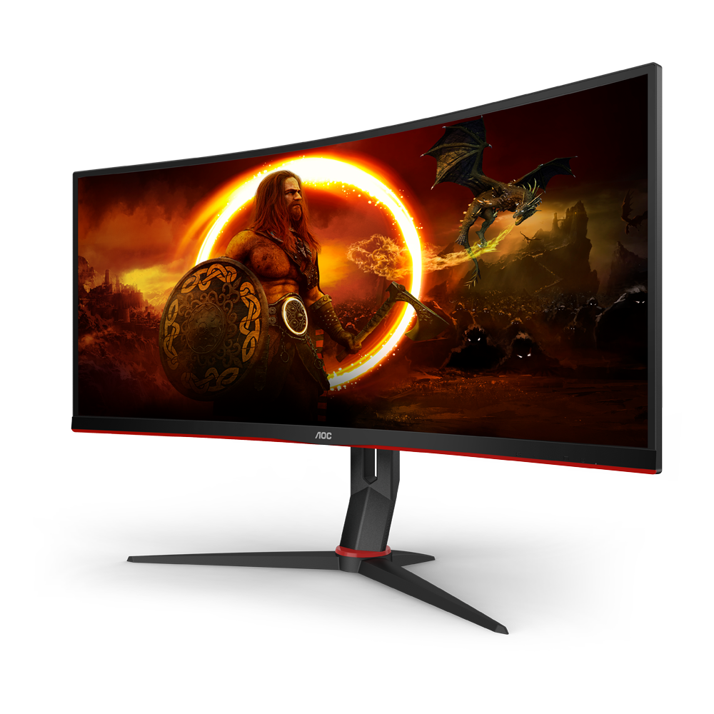 AOC CU34G2X 34 Inch 144Hz WQHD HDMI 2.0 1ms Curved Gaming Monitor - Black