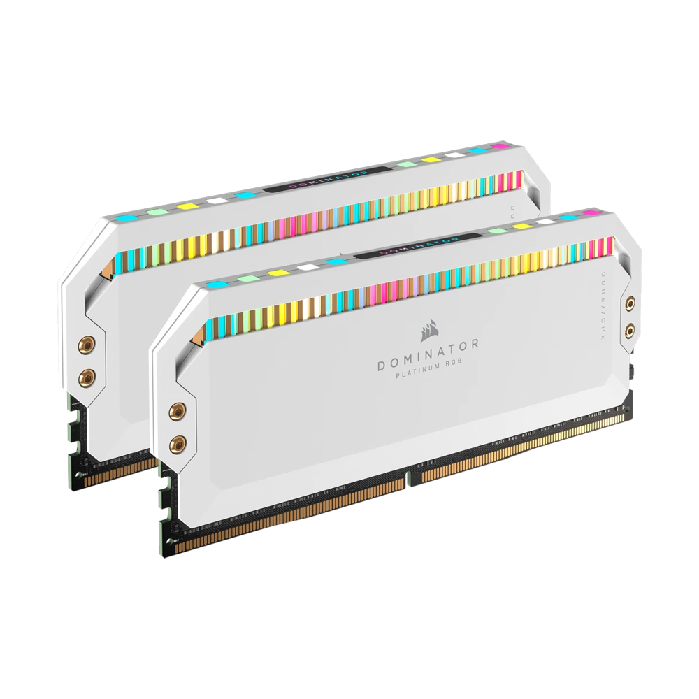 CORSAIR DOMINATOR PLATINUM RGB 64GB (2 x 32GB) DDR5 DRAM 5200MHz C40 Memory Kit - White