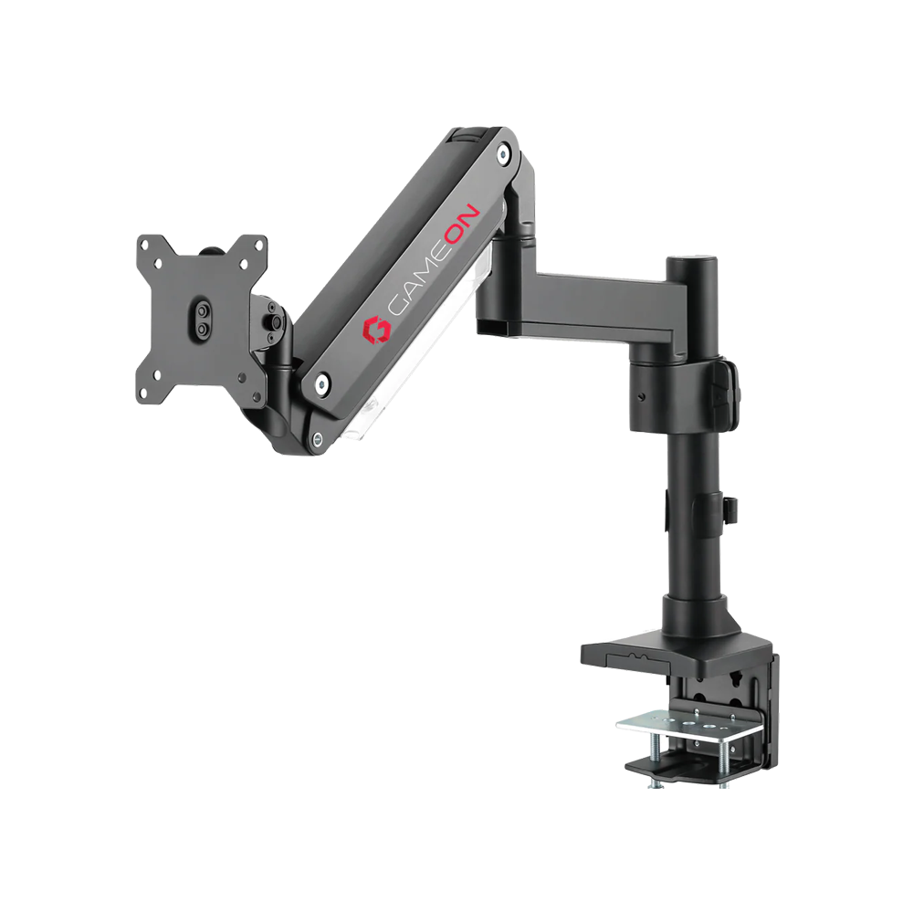 GAMEON Pole Mounted Single Monitor Arm - Black