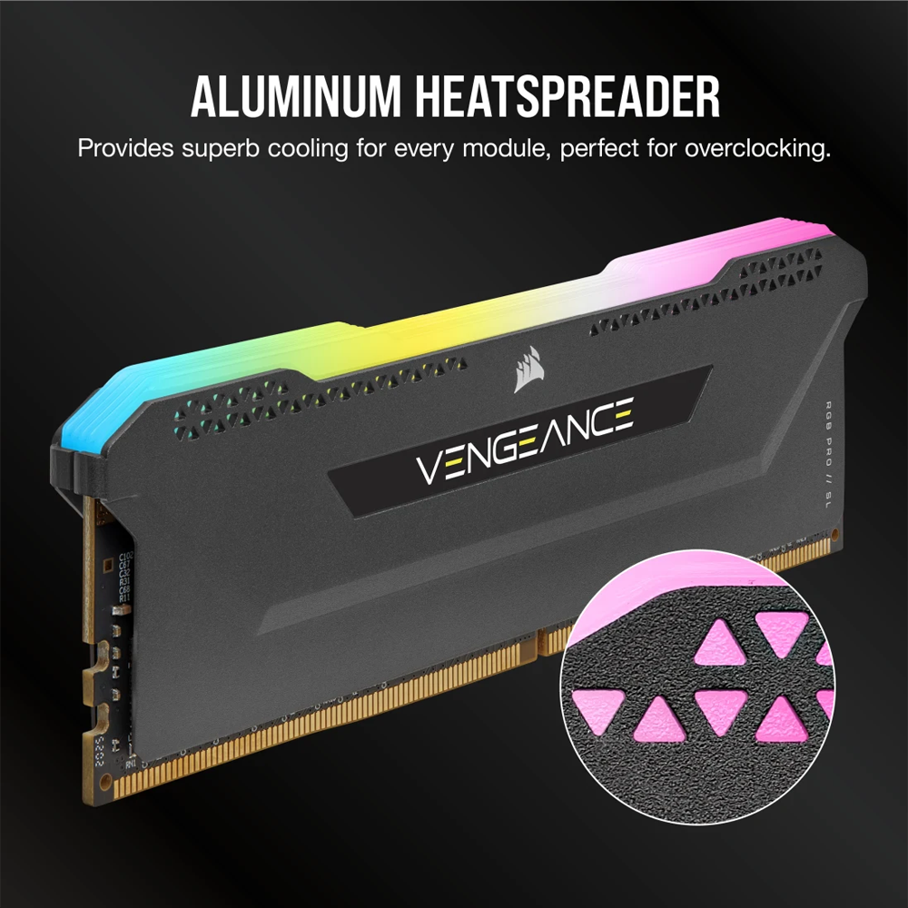 CORSAIR VENGEANCE RGB PRO SL 32GB (2x16GB) DDR4 DRAM 3600MHz C18 Memory Kit – Black