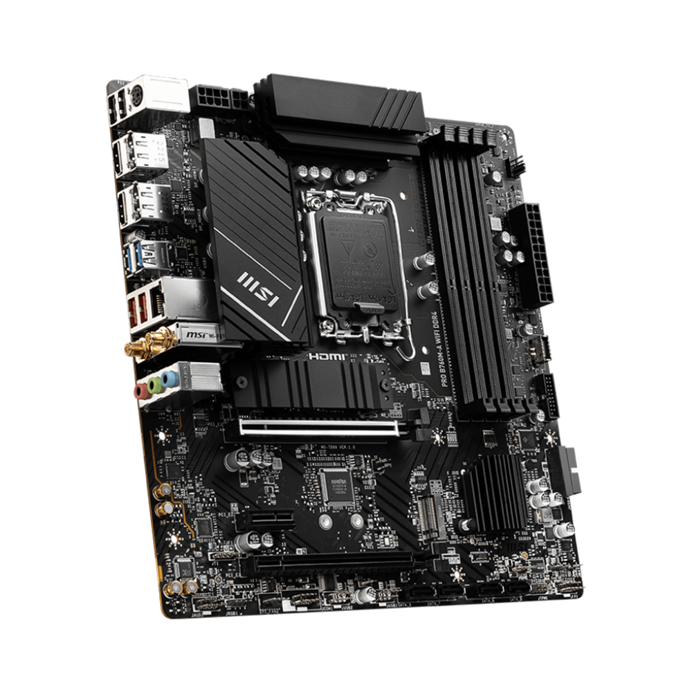 MSI PRO B760M-A WIFI DDR4 mATX Motherboard - Black