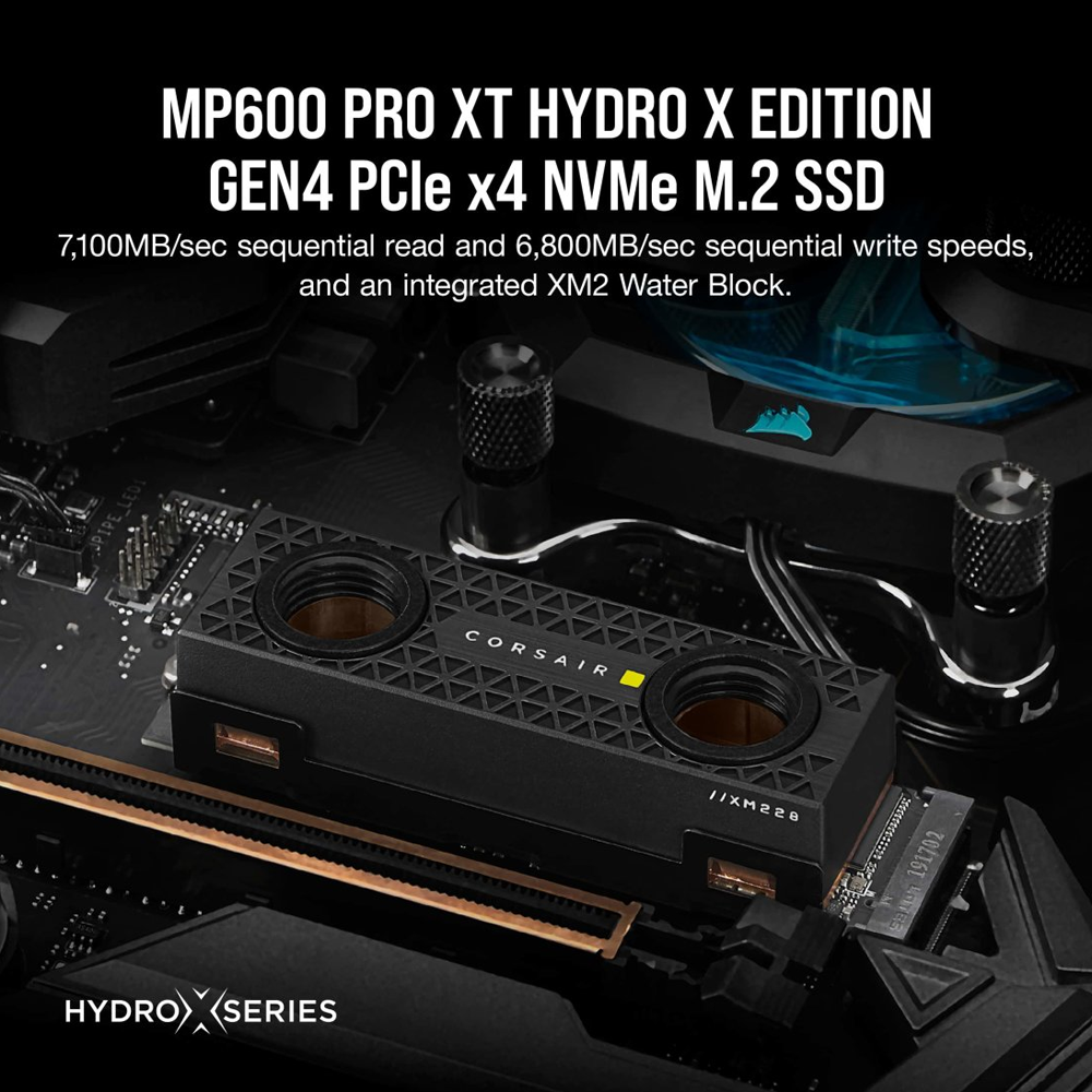 CORSAIR MP600 PRO XT Hydro X Edition Gen4 M.2 NVMe SSD -(R-7100MB/s,W-6800MB/s) 4TB