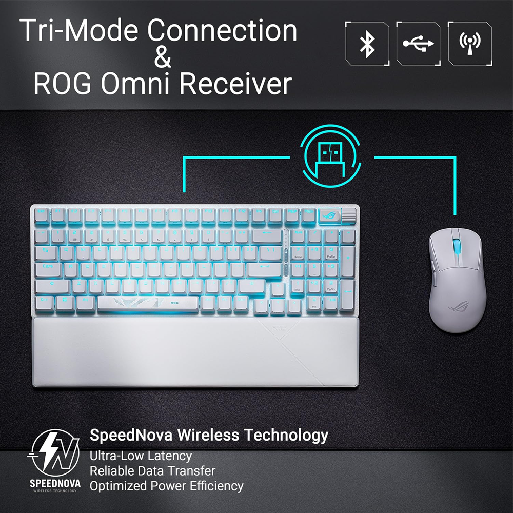 ASUS ROG STRIX SCOPE II RGB Wireless Mechanical Gaming Keyboard Arabic - White