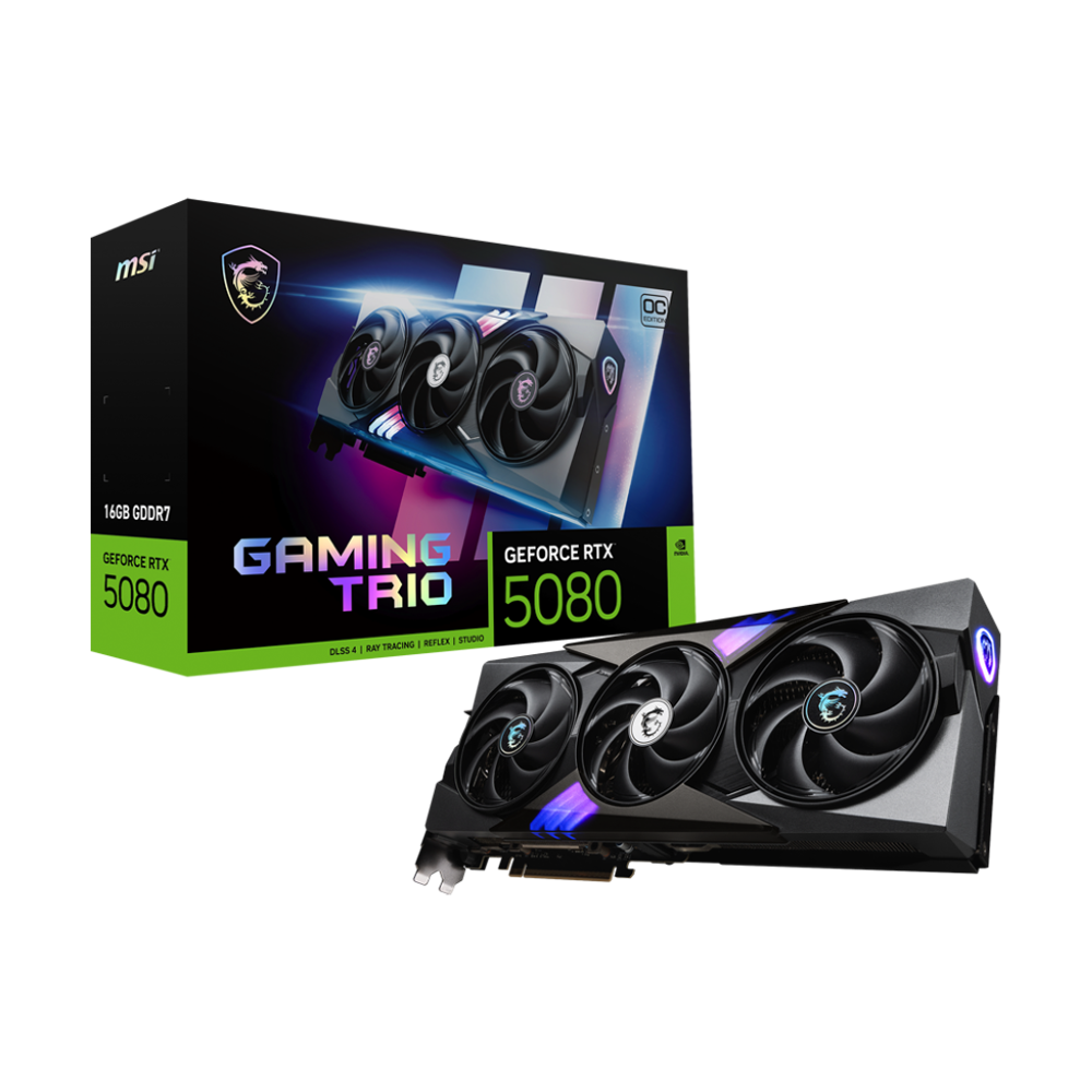 MSI GeForce RTX 5080 GAMING TRIO OC 16GB Graphic Card - Black