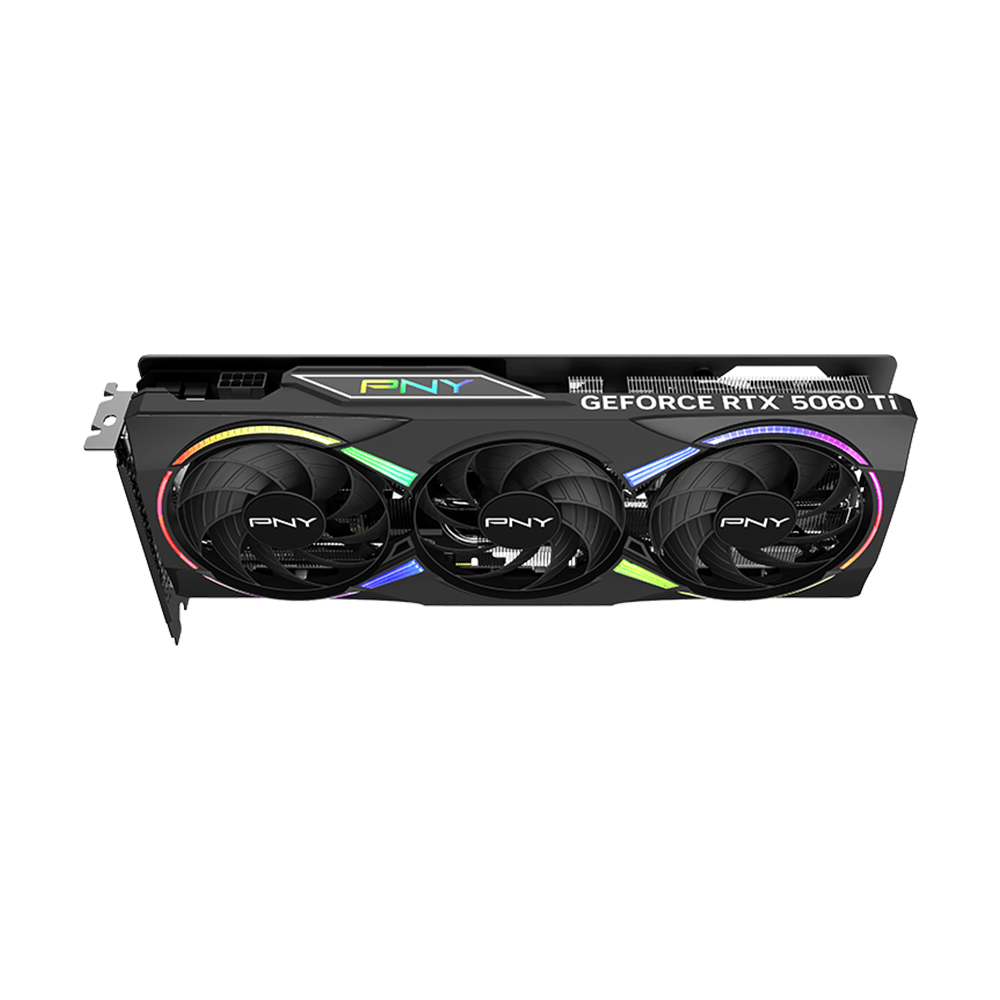 PNY Nvidia GeForce RTX 5060Ti 16GB ARGB Overclocked Triple Fan Graphics Card - Black