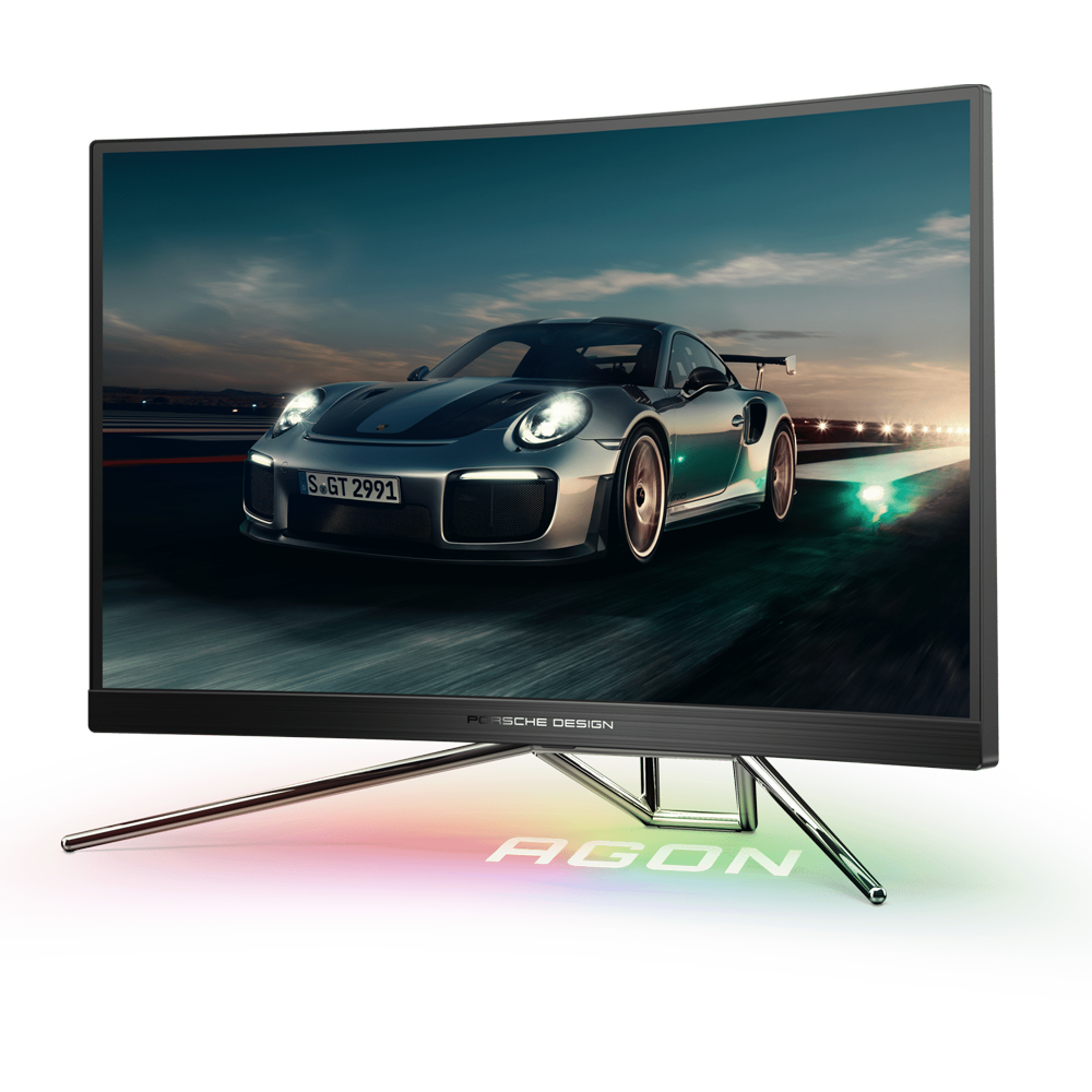 AOC AGON PD27 Porsche Design 27 Inch 240Hz QHD HDMI 2.0 0.5ms Curved Gaming Monitor - Black