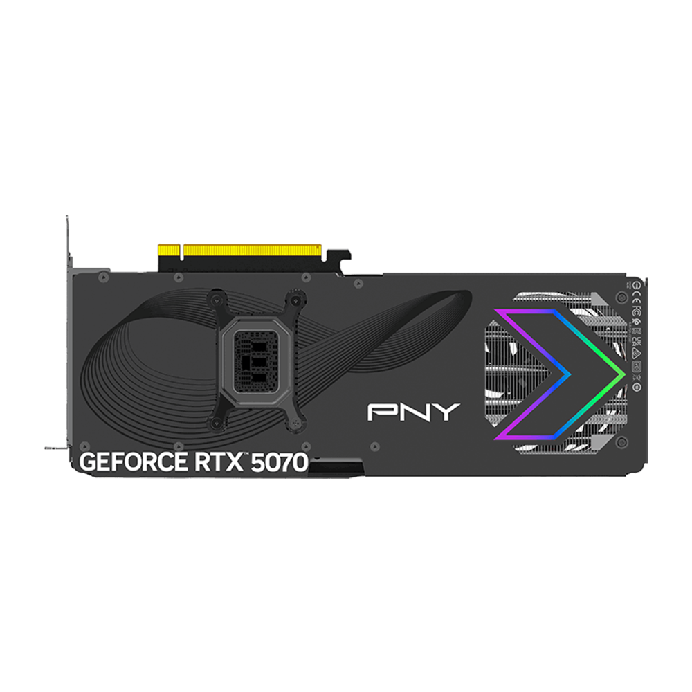 PNY Nvidia GeForce RTX 5070 12GB ARGB Overclocked Triple Fan Graphics Card - Black