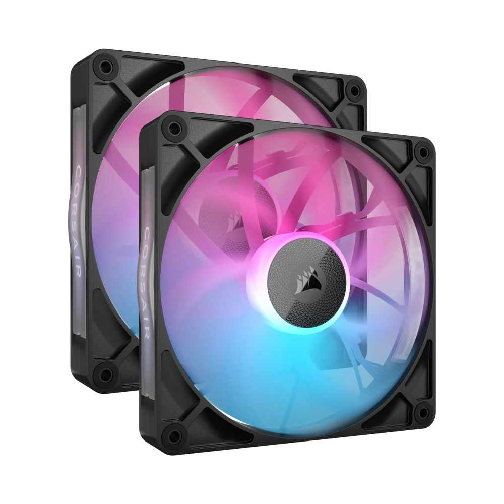CORSAIR RX140 RGB 140mm PWM Fan Twin Starter Kit - Black
