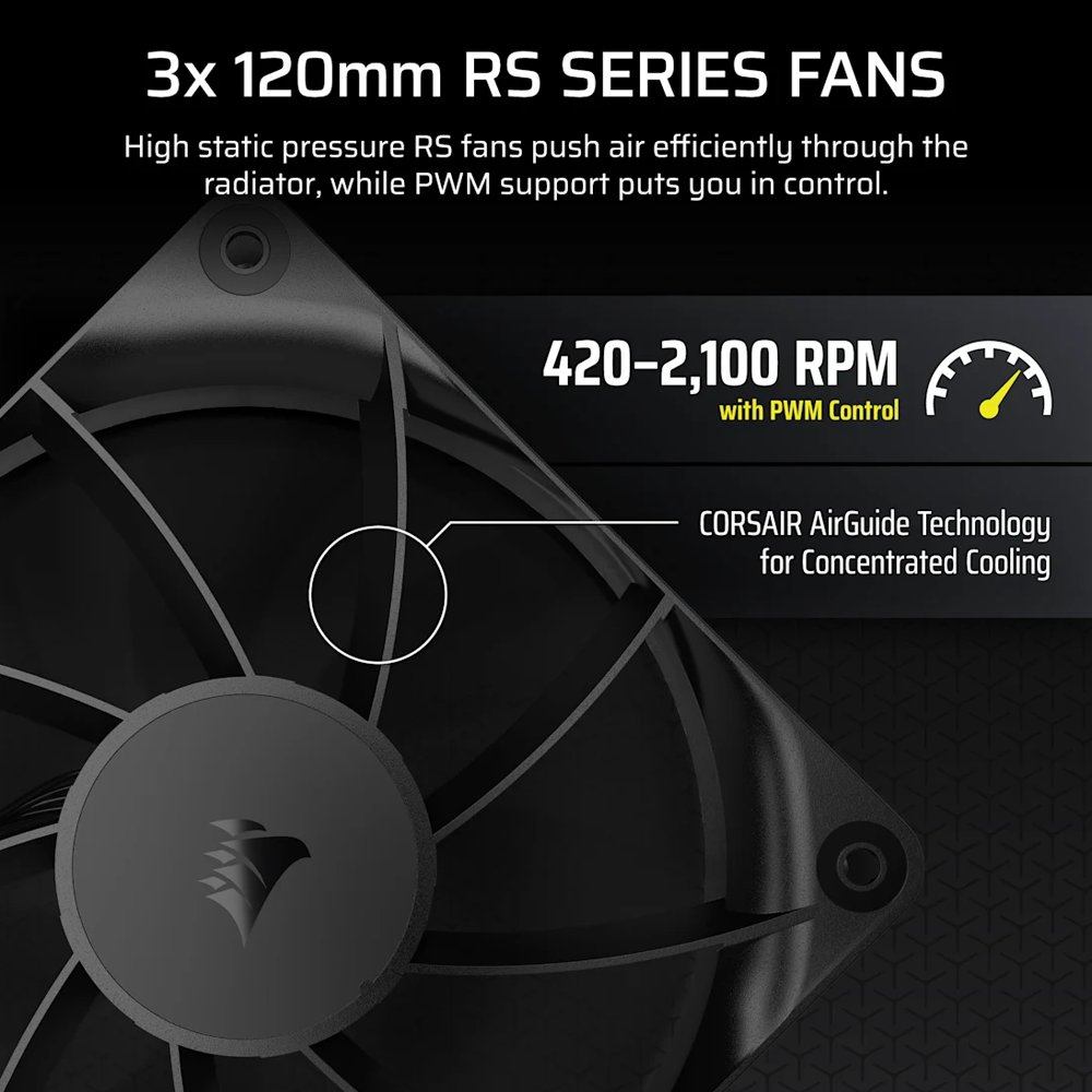 CORSAIR NAUTILUS 360 RS LCD Liquid CPU Cooler - Black