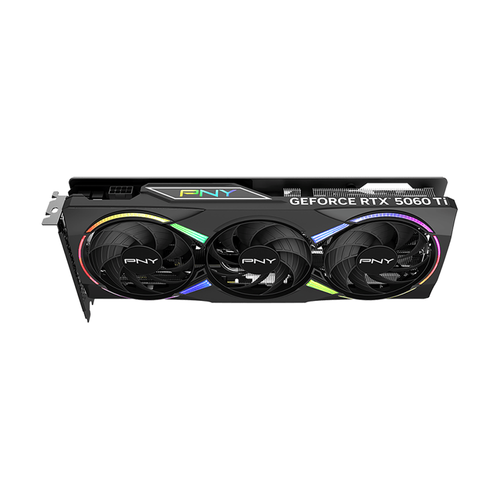 PNY Nvidia GeForce RTX 5060Ti 8GB ARGB Overclocked Triple Fan Graphics Card - Black