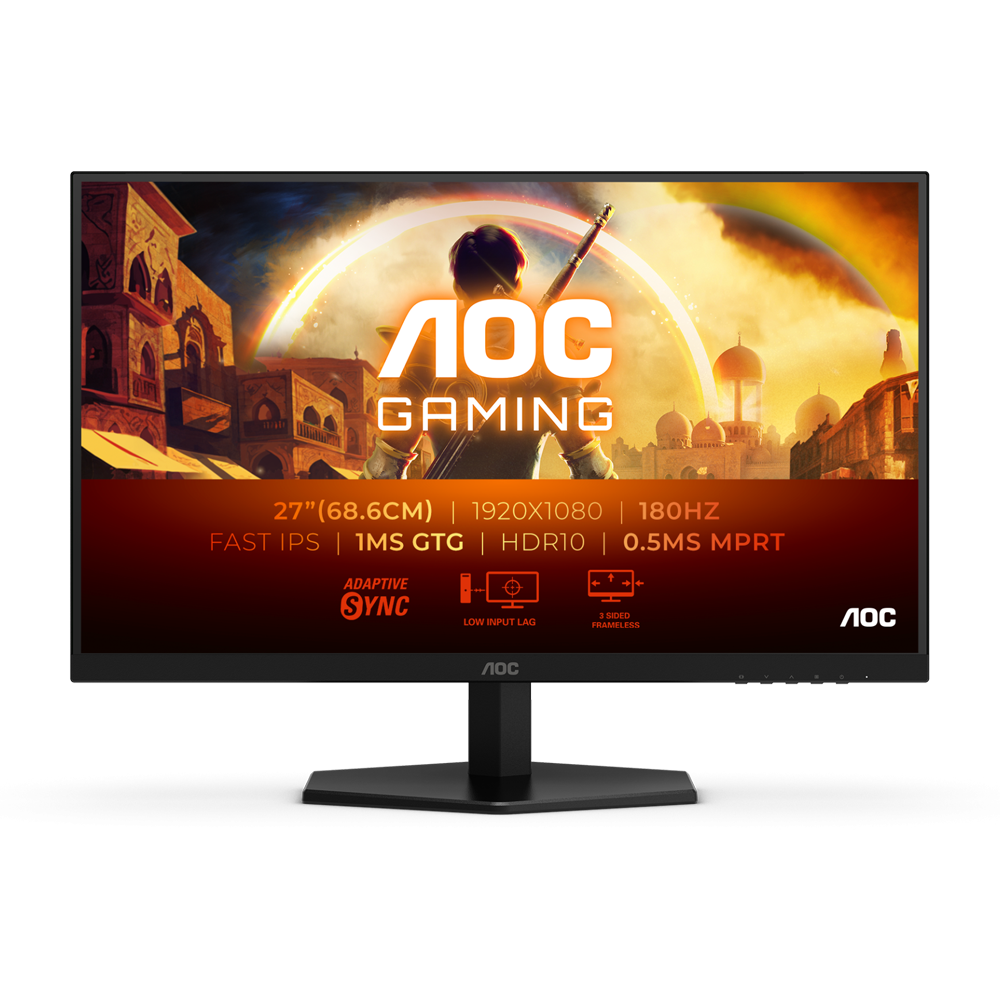 AOC 27G42E - 27 Inch FHD 180Hz 0.5ms IPS Gaming Monitor - Black