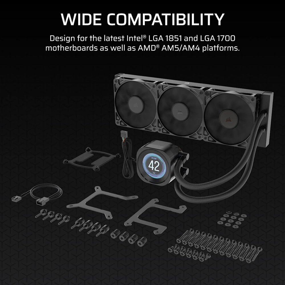 CORSAIR NAUTILUS 360 RS LCD Liquid CPU Cooler - Black