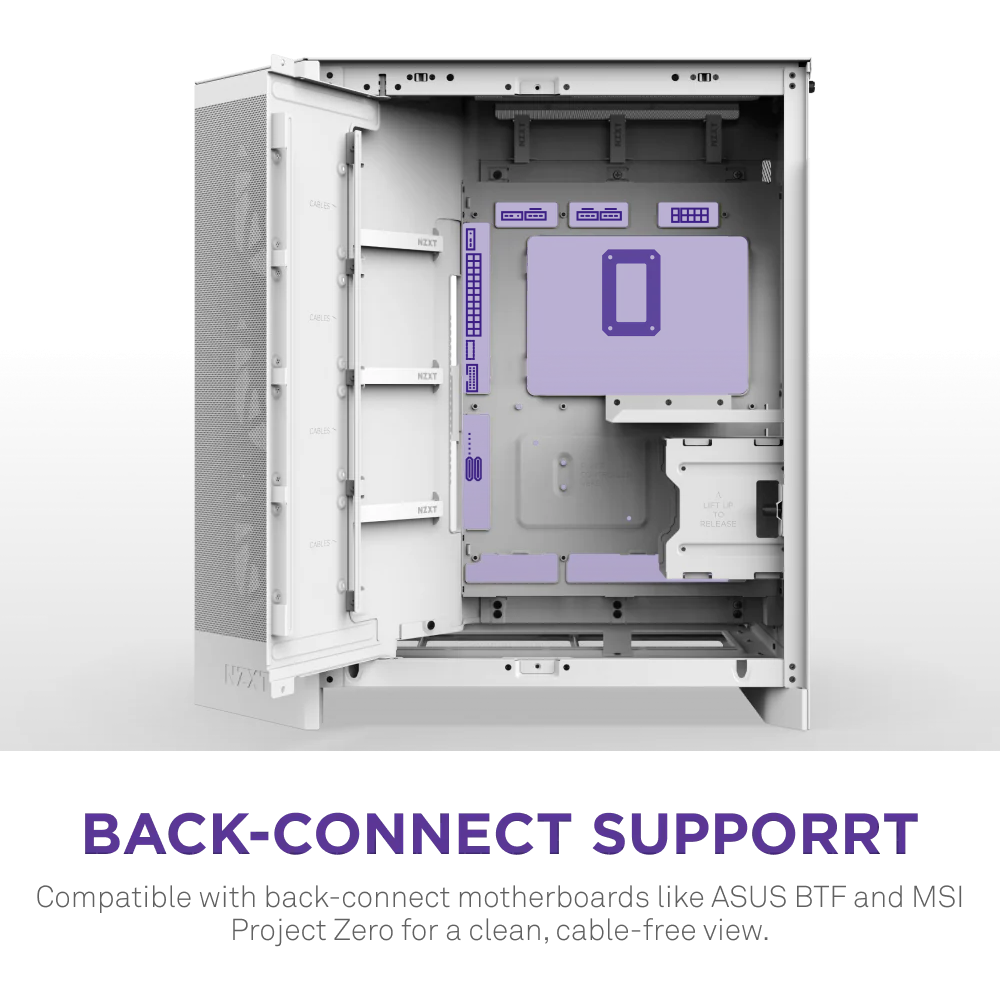 NZXT H9 Flow RGB+ (2025) Dual-Chamber Mid Tower Case With RGB Fans & Control Hub - All White