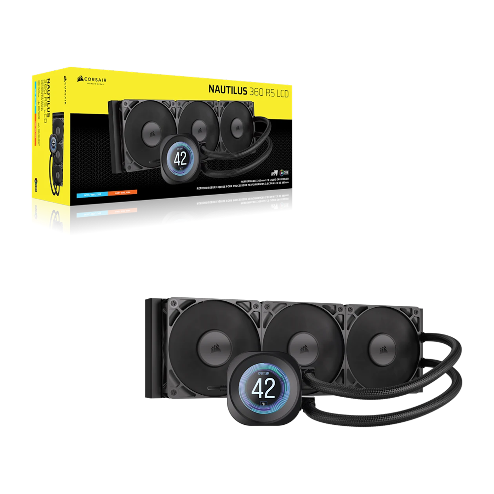 CORSAIR NAUTILUS 360 RS LCD Liquid CPU Cooler - Black