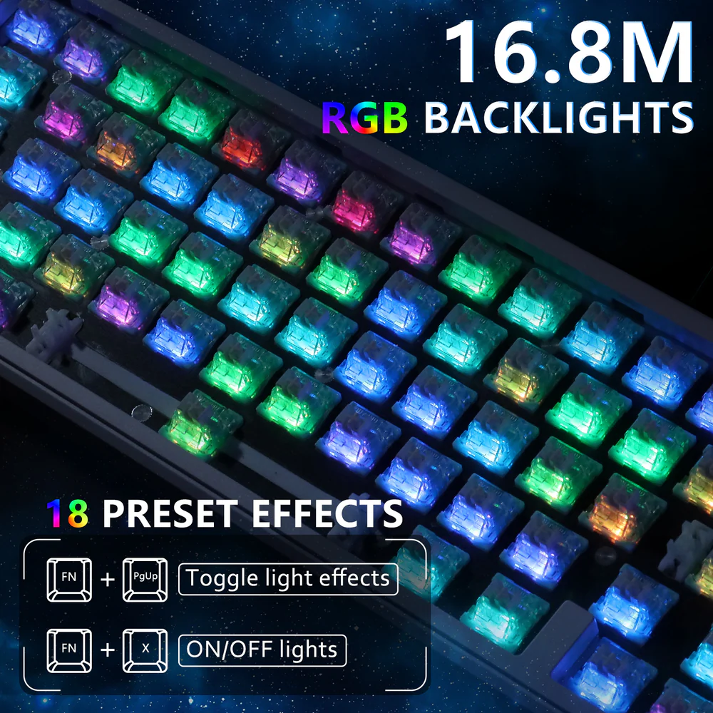 ATTACK SHARK X65 HE Magnetic Switch Wired Gaming Keyboard - White