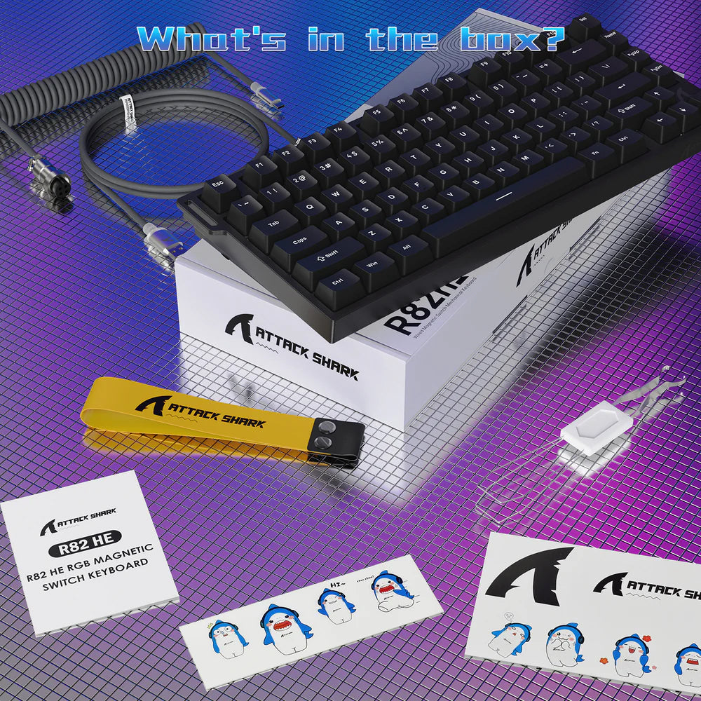 ATTACK SHARK R82HE Magnetic Switch Mechanical Wired Gaming Keyboard - Black