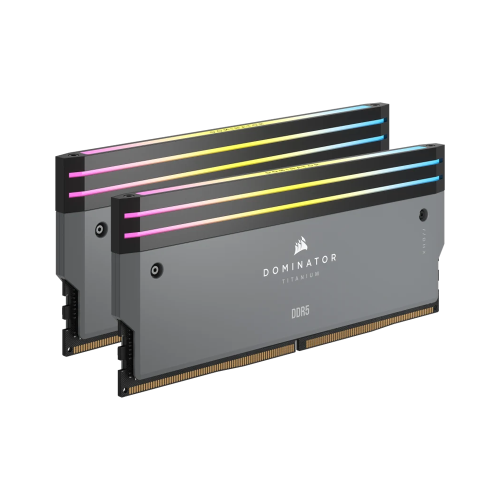 CORSAIR DOMINATOR TITANIUM RGB 64GB (2x32GB) DDR5 DRAM 6000MT/s CL30 AMD EXPO & Intel XMP Memory Kit - Grey