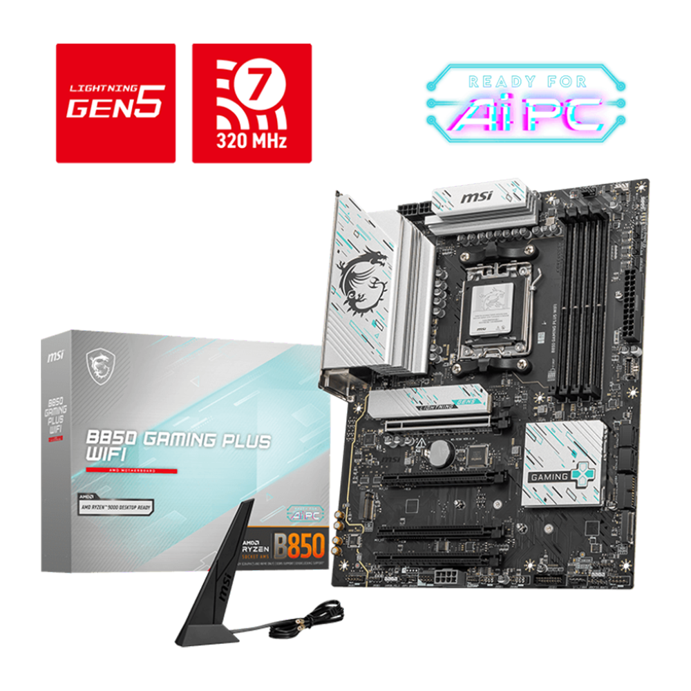 MSI B850 GAMING PLUS WIFI DDR5 Motherboard - Black