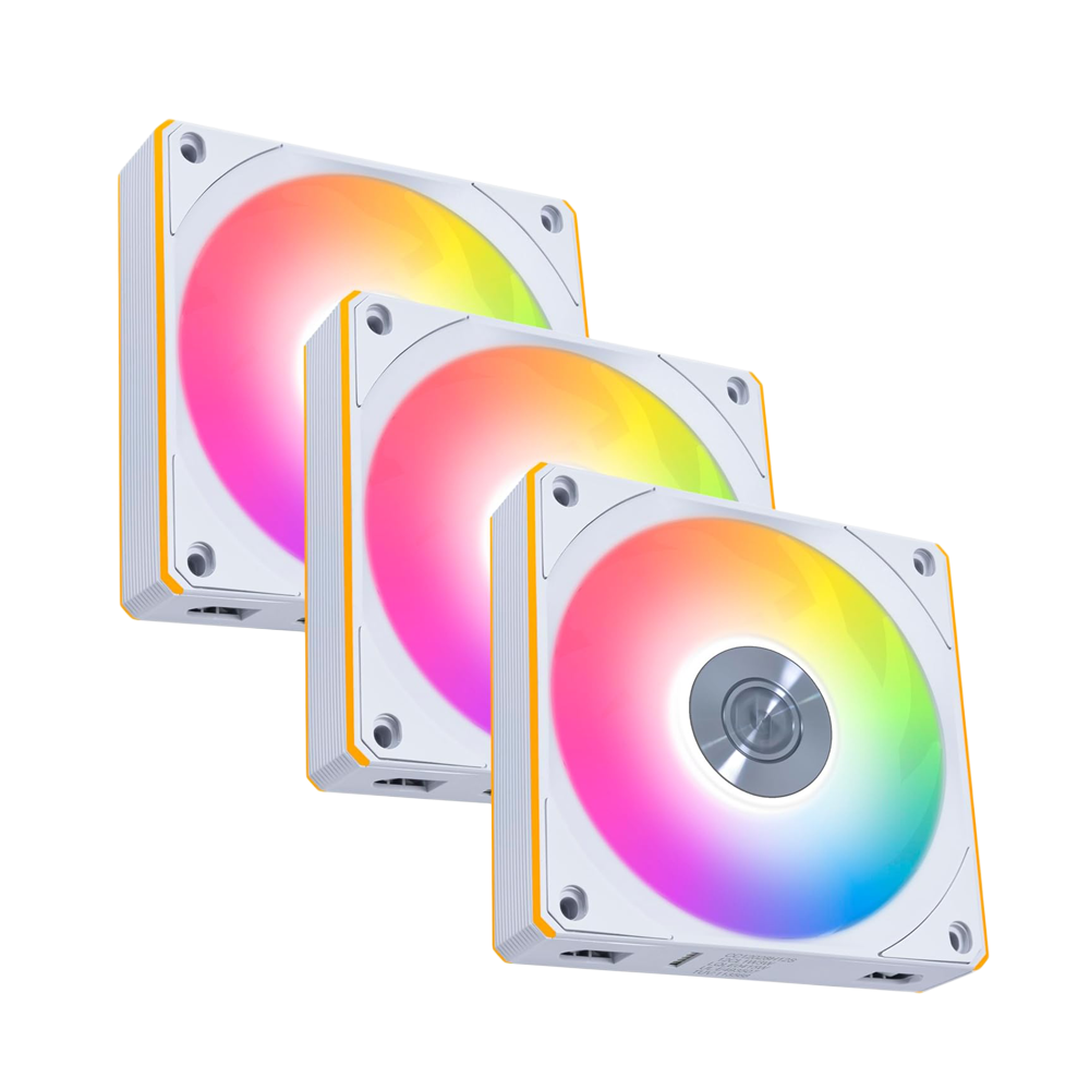 LIAN LI UNI FAN CL Wireless 120mm ARGB Case Fans with Controller 3 Pack - White