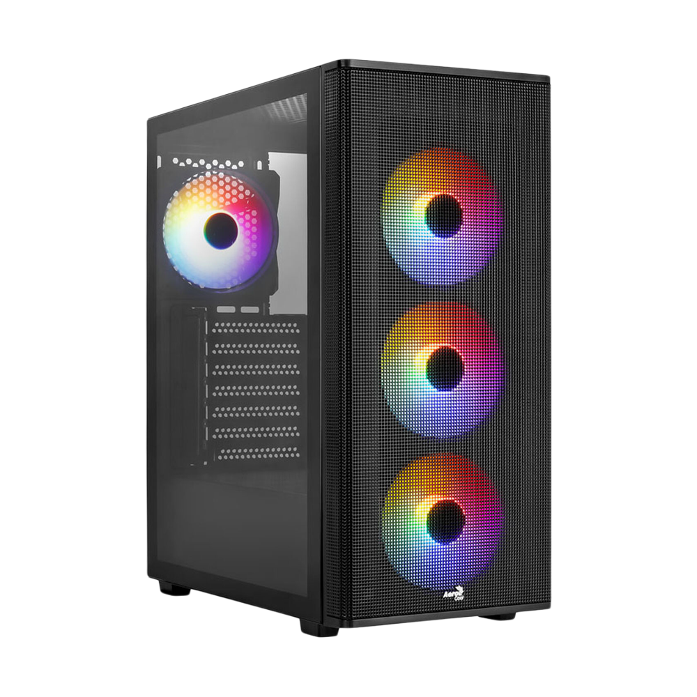 AEROCOOL DESIGNER V2 RGB Fan x 4 Mid Tower Case - Black