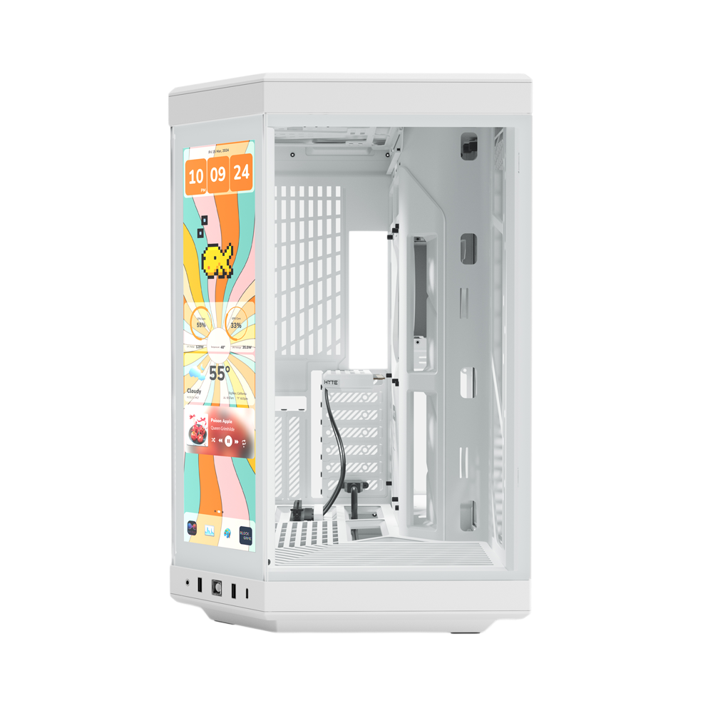 HYTE Y70 TOUCH INFINITE 14.5 Inch Integrated IPS Touchscreen ATX Case - Snow White