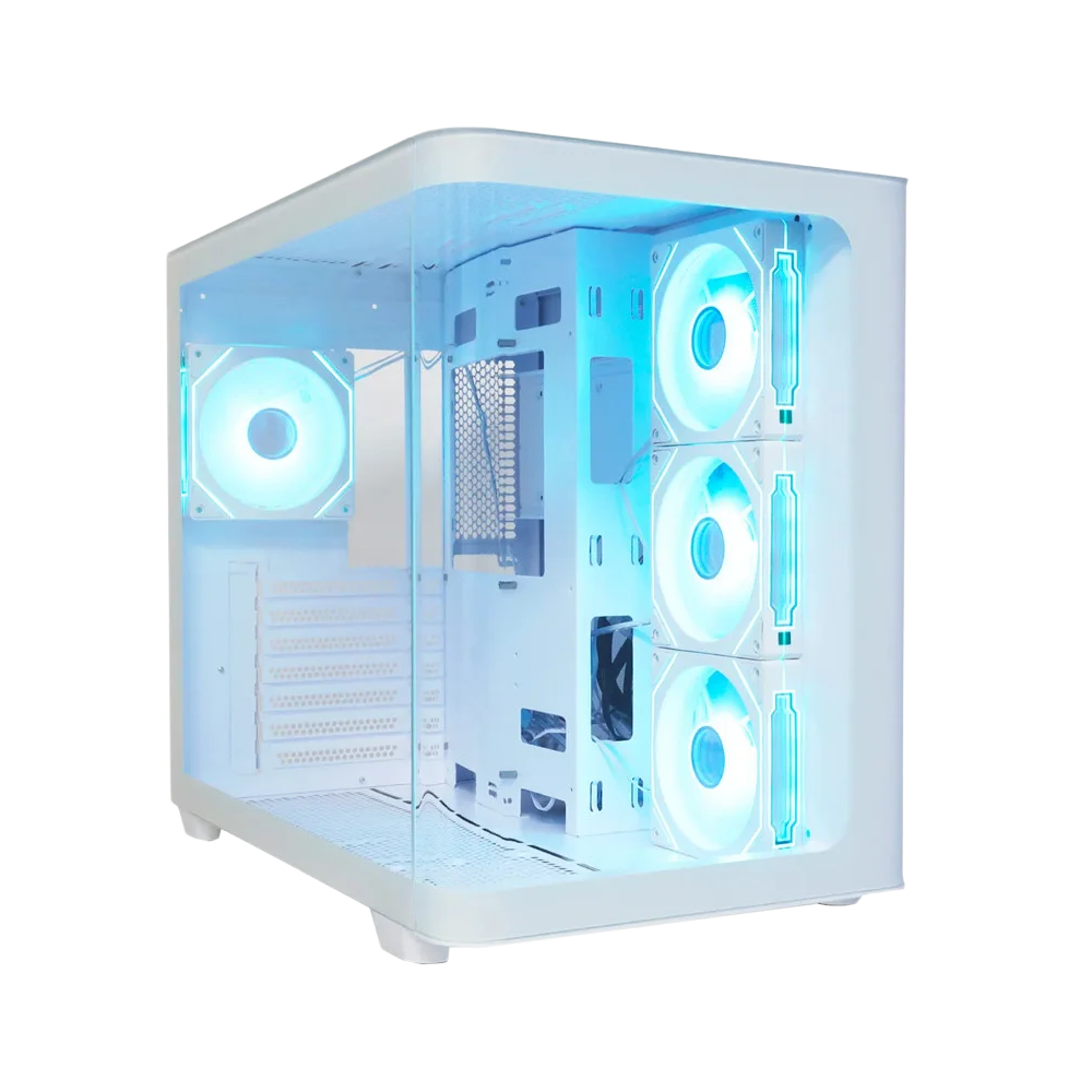 AEROCOOL P500C ARGB Fan x 4 Mid Tower Case - White