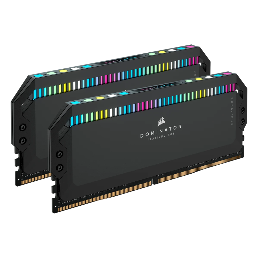 CORSAIR DOMINATOR PLATINUM RGB 64GB (2x32GB) DDR5 DRAM 6000MT/s CL30 AMD EXPO & Intel XMP Memory Kit - Grey