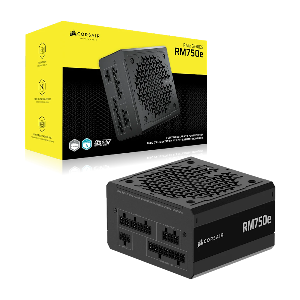 CORSAIR RM750e Fully Modular Low-Noise ATX Power Supply (UK) - Black