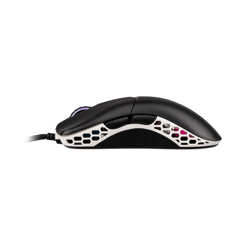 DUCKY FEATHER RGB Wired Huano Blue Switches Lightweight Gaming Mouse - Black/White