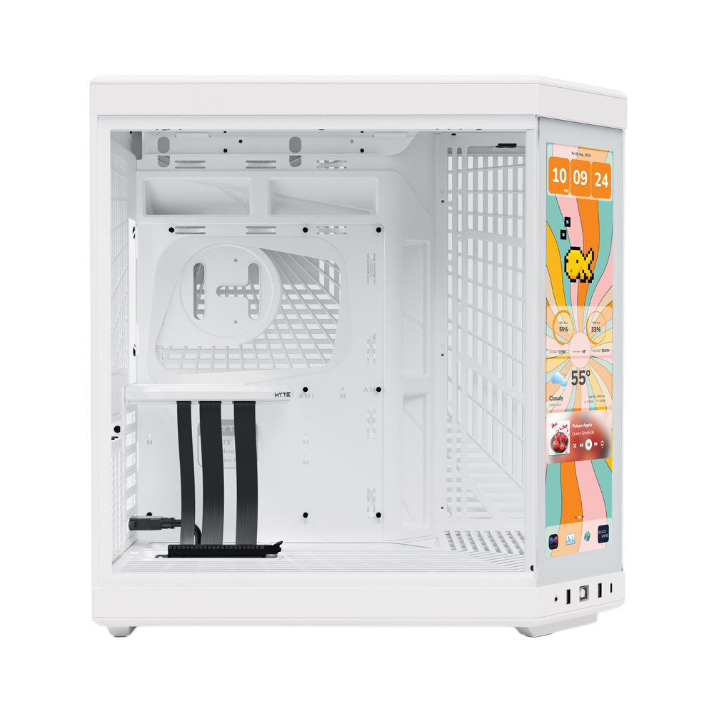 HYTE Y70 TOUCH INFINITE 14.5 Inch Integrated IPS Touchscreen ATX Case - Snow White
