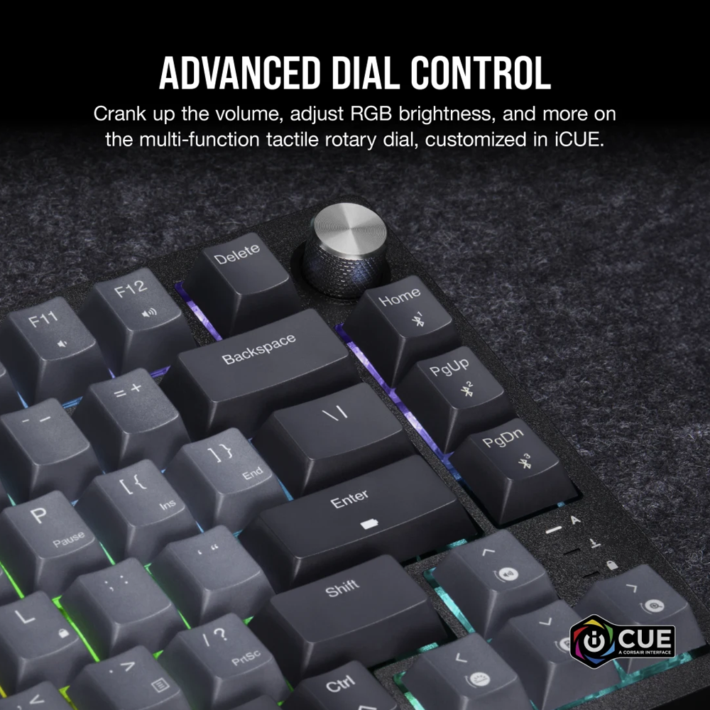 CORSAIR K65 PLUS WIRELESS 75% RGB Mechanical Gaming Keyboard - Black