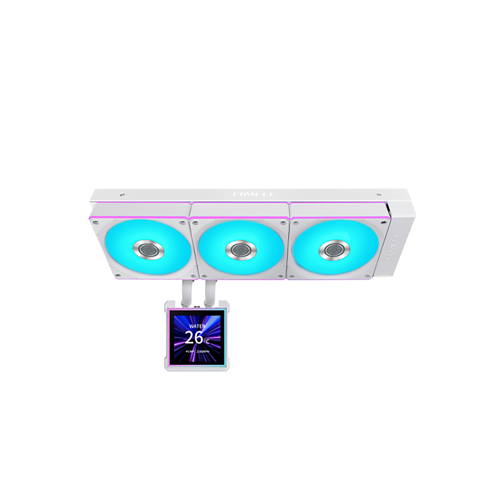 Lian Li Hydro-Shift II LCD-S 360CL With CL Wireless Fans IPS LCD Screen Liquid Cooler - White