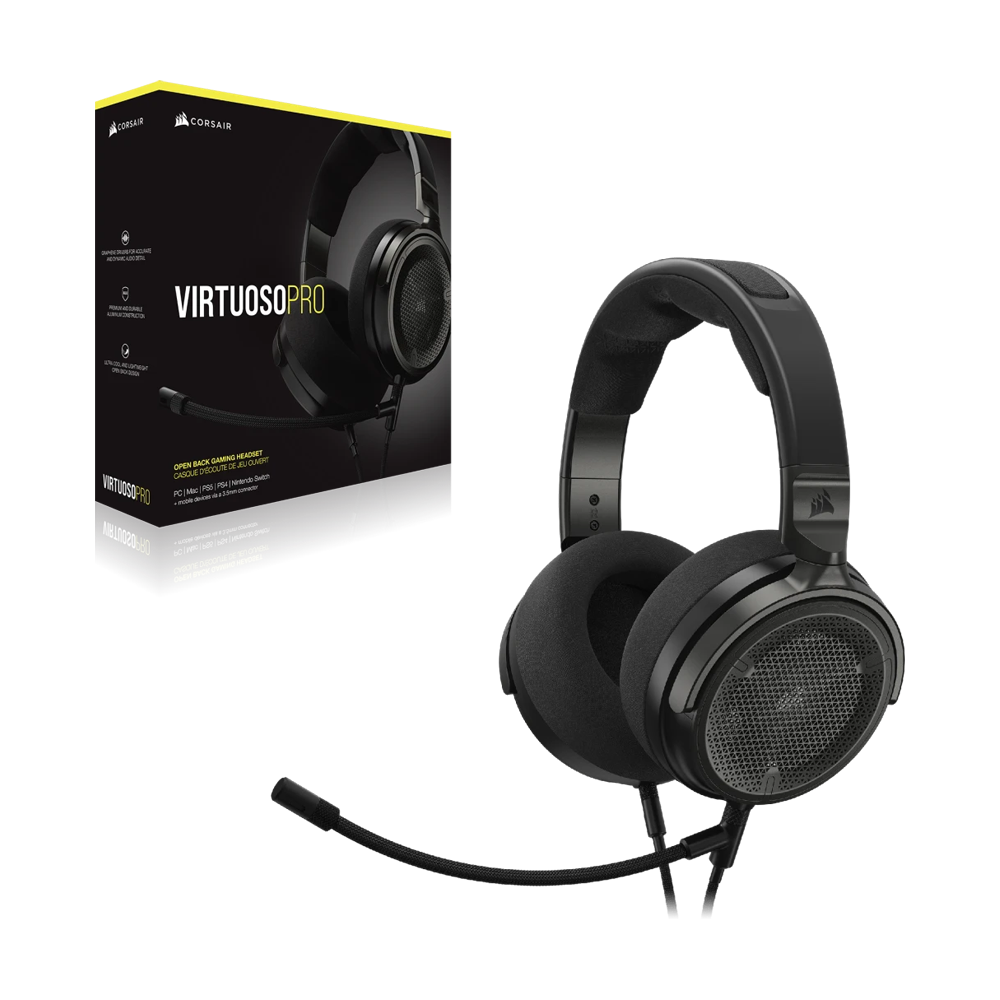 CORSAIR VIRTUOSO PRO Wired Open Back Streaming Gaming Headset (EU) - Carbon